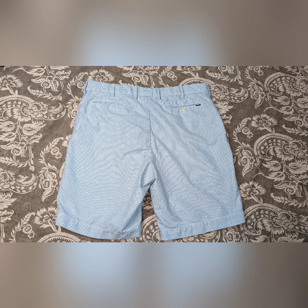 Men's 36 9" Polo Ralph Lauren Classic Fit Shorts Blue White Striped Preppy - Picture 3 of 4